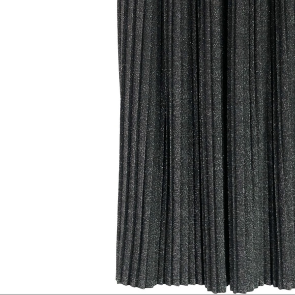 A New Day - Black Silver Long Skirt Pleated - Picture 2 of 5
